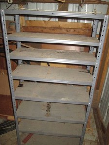 Multi-tier Metal storage shelf approx 29.5x17.5x58.5in
