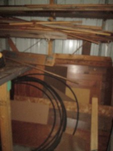 Wide variety of assorted wood including planks, paneling, plywood and other lumber plus Pex tubing and aluminum insect screening
