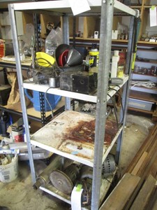 4-tier metal shop shelf approx 24x24x61in