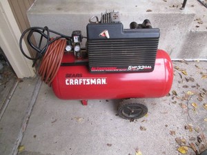 Sears Craftsman 33-gallon 5hp 240volt hotdog air compressor with air hose