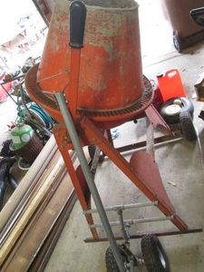 Commercial grade cement mixer on wheels