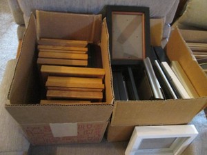 (2) box lot of assorted style and size picture frames and wall decor