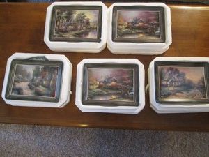 Collection of decorative Thomas Kincade Hometown Memories display plates