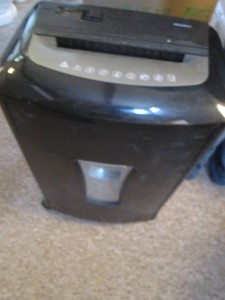 Office Max large capacity shredder with rolling casters