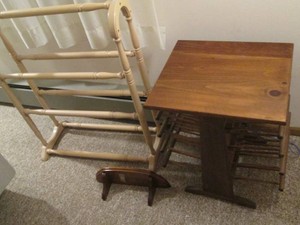 Vintage wood quilt rack
