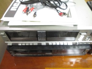 Vintage Realistic SCT-28 High Speed Dubbing Stereo Cassette Deck and VHS-HQ SR 3000 Series video cassette recorder with remotes and user manuals
