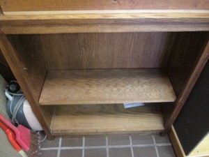 Adjustable shelf wood bookcase