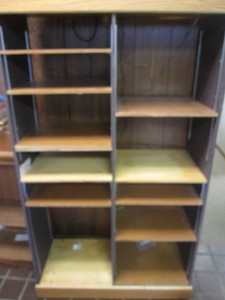 Adjustable shelf approx 3 feet wide and 5.5 feet tall