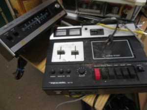 Vintage radio and tape recorder