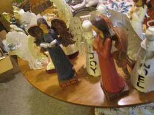 Assorted Angel themed Christmas decor