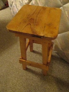 Rustic wood stool