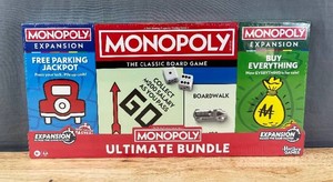 Monopoly Ultimate Classic Game Bundle with 2 Expansion Packs - Brand New 