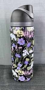 Floral Print Black 32oz Reusable Water Bottle - Brand New 