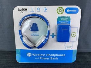 Vivitar iXIBE 2-in-1 Wireless Headphones & Power Bank - Brand New 