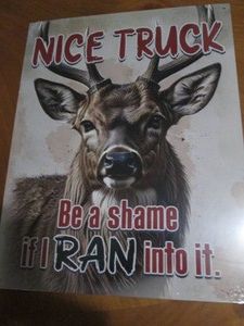 Buck deer metal sign measures 12 x 14 inches