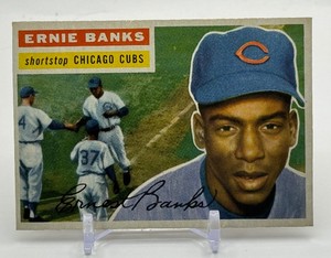 Ernie Banks 1956 Topps Vintage Baseball Card No. 15 (Trimmed)