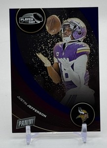 Justin Jefferson 50 2024 Player of the Day Blue 1050 Minnesota Vikings Football Card No. 6