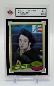 Jim Craig RC KSA 6 1980-81 O-Pee-Chee Graded Slab Rookie Hockey Card No. 22