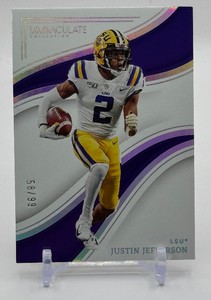 Justin Jefferson 99 2023 Immaculate Collegiate Minnesota Vikings Football Card No. 30