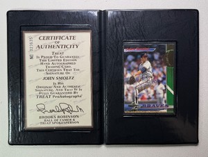 John Smoltz On-Card Auto w COA Baseball Card