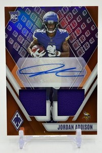 Jordan Addison RPA 100 2023 Phoenix Orange Minnesota Vikings Rookie Football Card No. RAD-JA