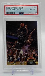 Shaquille ONeal RC PSA 8 1992 Stadum Club Graded Slab Rookie Basketball Card No. 201