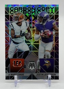 Justin Jefferson  Jamarr Chase Carbon Copy 2023 Mosaic Minnesota Vikings Football Card No. CC-13