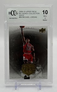 Michael Jordan BCCG 10 2009-10 Upper Deck Legacy Collection Gold Graded Slab Basketball Card No. 64