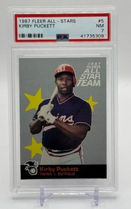 Kirby Puckett 1987 Fleer All-Stars PSA 7 Minnesota Twins Graded Slab Baseball Card No. 5