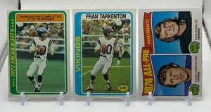 Fran Tarkenton 3-Card Minnesota Vikings Football Card Lot
