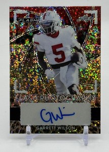 Garrett Wilson RC Auto 5 2022 Leaf Flash Photography Rookie Football Card No. FP-GW1