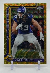 Andrew Van Ginkel 50 2025 Topps Chrome Gold Wave Minnesota Vikings Football Card No. 198