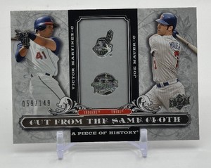 Joe Mauer  Victor Martinez 149 2008 Upper Deck Cut From The Same Cloth Minnesota Twins Baseball Card No. CSC-MM