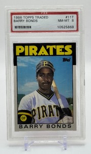 Barry Bonds RC 1986 Topps Traded PSA 8 Graded Slab Rookie Baseball Card No. 11T