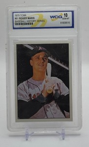 Roger Maris WCG Gem Mint 10 1979 TCMA Baseball History Series Graded Slab Baseball Card No. 61