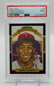 Kirby Puckett 1987 Leaf Diamond Kings PSA 9 Minnesota Twins Graded Slab Baseball Card No. 19