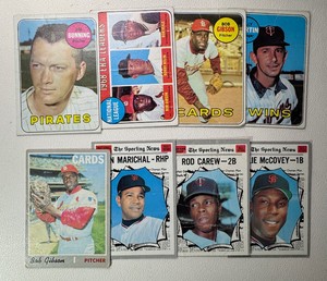 1969-70 Topps 8-Card Vintage Star Baseball Card Lot
