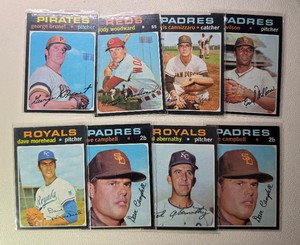 1971 Topps 8-Card Vintage Baseball Card Lot