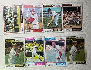 1974 Topps 8-Card Vintage Star Baseball Card Lot