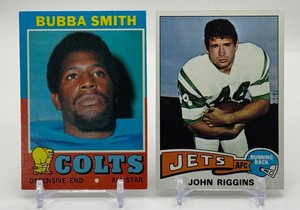 Bubba Smith & John Riggins 2-Card Vintage Football Card Lot