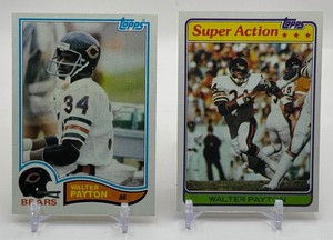 Walter Payton 2-Card Football Card Lot
