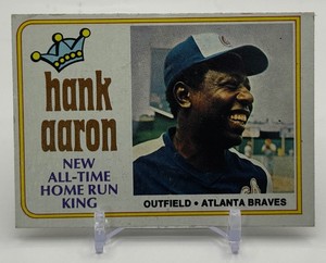 Hank Aaron 1974 Topps New All Time Home Run King Vintage Baseball Card No. 1