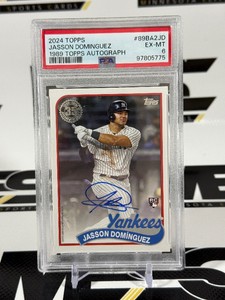 Jasson Dominguez On-Card Auto RC PSA 6 EX-MT Graded Slab 2024 Topps Autograph #89BA2JD Baseball Card