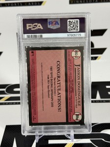 Jasson Dominguez On-Card Auto RC PSA 6 EX-MT Graded Slab 2024 Topps Autograph #89BA2JD Baseball Card
