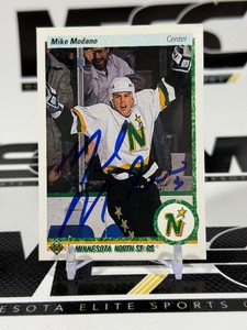 Mike Modano Auto RC 1991 Upper Deck #46 Rookie Minnesota North Stars Hockey Card