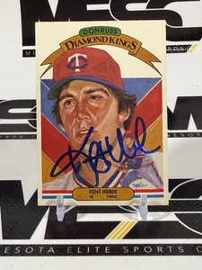 Kent Hrbek Auto RC 1982 Donruss Diamond Kings #19 Vintage Minnesota Twins Baseball Rookie Card
