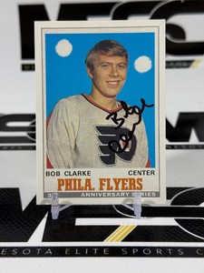 Bob Clarke Auto 1992 OPC Anniversary Series #195 Hockey Card