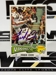 Fred Cox Auto 1975 Topps #53 Vintage Minnesota Vikings Football Card