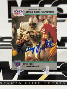 Larry Little Auto 1990 Pro Ser All-Time Team #66 Football Card