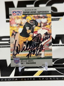 Willie Davis Auto 1990 Pro Set All-Time Team #75 Green Bay Packers Football Card
